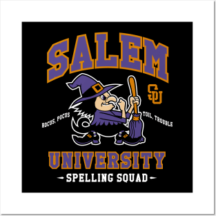 Salem University - Spelling Squad - Cartoon Witch - Creepy Cute Goth Posters and Art